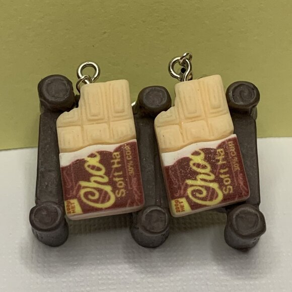 Chocolate Bar, Candy Earring, Funny Food Earring, Chocolate Earring, Gift Idea - Picture 1 of 7